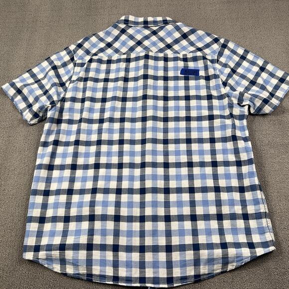 True Grit Shirt Adult Extra Large Blue Check Button Up Short Sleeve Casual Men's - Picture 13 of 13